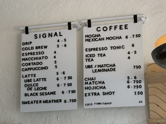 Menu photo 1 SIGNAL Coffee Roasters Berkeley, CA