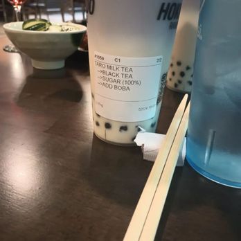 Hokkaido - Taro milk tea with boba pearls for dessert!  Way better than fried ice cream! - Japanese Near Me - Bourbonnais, Illinois