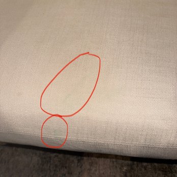 Bertha's Cleaning - Blue streak on my white linen couch after a cleaning service from Berta - Home Cleaning Near Me Bertha's Cleaning - Blue streak on my white linen couch after a cleaning service from Berta - Home Cleaning Near Me