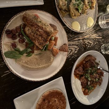 Upper West - GRILLED ARTICHOKE HEARTS,  SEARED STRIPED BASS - New American Near Me - Santa Monica, California