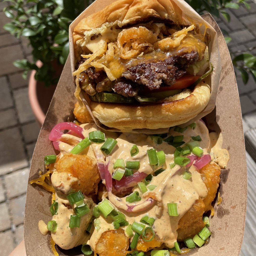 Mess Hall - Old Fashioned with tots (Scott Style) - Burgers Near Me - Wilmington, North Carolina Mess Hall - Old Fashioned with tots (Scott Style) - Burgers Near Me - Wilmington, North Carolina