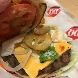 My second burger first came with no cheese second came cold with unmelted cheese .