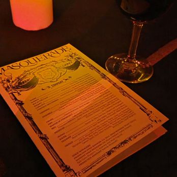 Masquerade - Glass of wine and program, photo taken at the end of the show at The Bar Beyond the Lake - Performing Arts Near Me - New York, New York Masquerade - Glass of wine and program, photo taken at the end of the show at The Bar Beyond the Lake - Performing Arts Near Me - New York, New York