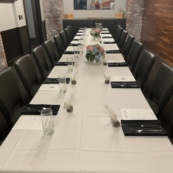 Hubbard Grille - Private Room Upstairs-I brought in table flowers - New American Near Me - Columbus, Ohio Hubbard Grille - Private Room Upstairs-I brought in table flowers - New American Near Me - Columbus, Ohio