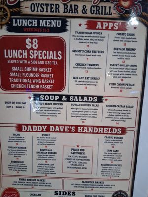 Menu photo 1 Slammin Sammy's Oyster Bar Washington, NC Menu photo 1 Slammin Sammy's Oyster Bar Washington, NC