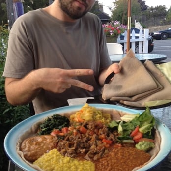 Cafe Selam - Lamb titbits + veggie combo - Ethiopian Near Me - Seattle, Washington