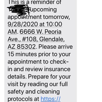 20/20 Image Eye Centers - Confirmation of the appt texted to me the day before. On arrival today, they told me they'd called and left messages LAST WEEK?!? - Optometrists Near Me - Glendale, Arizona 20/20 Image Eye Centers - Confirmation of the appt texted to me the day before. On arrival today, they told me they'd called and left messages LAST WEEK?!? - Optometrists Near Me - Glendale, Arizona