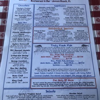 Conchy Joe's - Menu - Seafood Near Me - Jensen Beach, Florida Conchy Joe's - Menu - Seafood Near Me - Jensen Beach, Florida