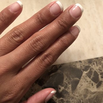 World Nails - Two week old Gel Mani by Lily! You can see where my nails are starting to grow out after 2 wks exactly and French tips are still on point! - Nail Salons Near Me - Riverside, California