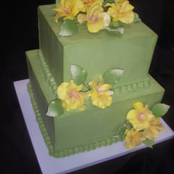 The French Gourmet Catering - My wedding cake. Whipped cream icing, raspberry bagatelle cake. Delicious