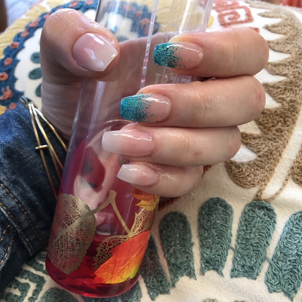 Lana's Diamond Salon - Full set with two glitter ombré nails on each hand. - Nail Salons Near Me - Downey, California Lana's Diamond Salon - Full set with two glitter ombré nails on each hand. - Nail Salons Near Me - Downey, California