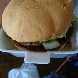 Manitou Take-Out - Two Patty burger with cheese.