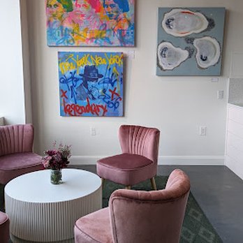 Galaray House - pink chairs and a coffee table - Coffee & Tea Near Me - Lexington, Massachusetts