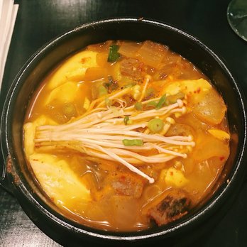 BAB Korean Bistro - soondubu jjigae (tofu stew)- sort of bland! - Korean Near Me - Brookline, Massachusetts