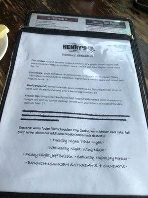 Menu photo 1 Henry's Tavern Ballston Spa, NY
