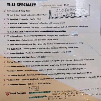 Ti-Li Boba - Drink menu - Bubble Tea Near Me - Glendale, Arizona Ti-Li Boba - Drink menu - Bubble Tea Near Me - Glendale, Arizona