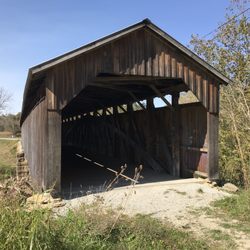 Mt Zion Covered Bridge - Looking inside. It's full of graffiti