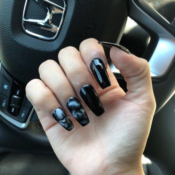 One Nail Spa - Long black smokey coffin nails. - Nail Salons Near Me - Downey, California One Nail Spa - Long black smokey coffin nails. - Nail Salons Near Me - Downey, California