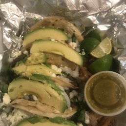 Steak tacos loaded with cheese and avacodo Steak tacos loaded with cheese and avacodo