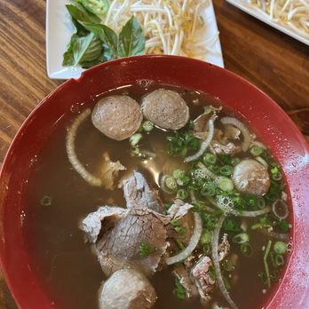 Hughie's - Pho - combo with brisket and meatball - Vietnamese Near Me - Houston, Texas Hughie's - Pho - combo with brisket and meatball - Vietnamese Near Me - Houston, Texas