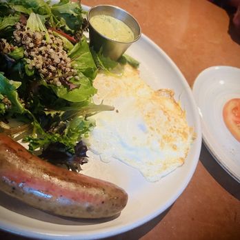 Babica Hen Cafe - Spouse got the Hen House Breakfast with Tomato Sliced to replace the carbs and goddess salad to replace the potatoes.... Awesome! - Breakfast & Brunch Near Me - Lake Oswego, Oregon