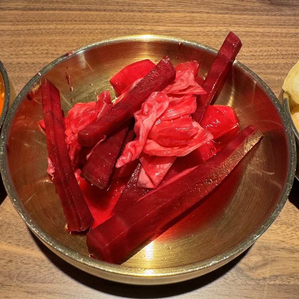 Jin Cook - Complimentary pickled beets and cabbage - Korean Near Me - Northridge, California Jin Cook - Complimentary pickled beets and cabbage - Korean Near Me - Northridge, California