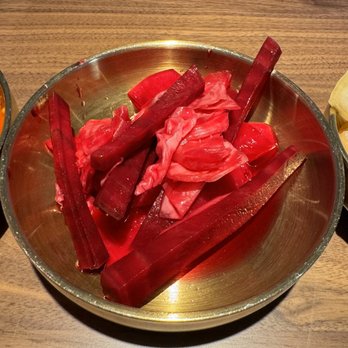 Jin Cook - Complimentary pickled beets and cabbage - Korean Near Me - Northridge, California