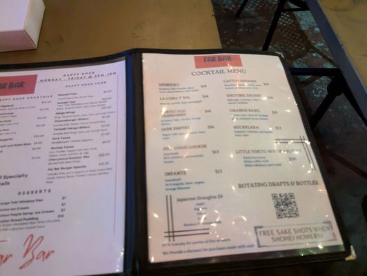 Menu photo 2 Far Bar Los Angeles, CA Menu photo 2 Far Bar Los Angeles, CA