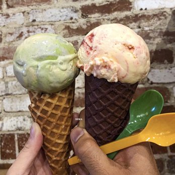 Wanderlust Creamery - Left: Japanese Neapolitan $5.50 + Waffle Cone - Brown Butter Vanilla $1.25 Right: Romeu E Julieta $5.50 + Waffle Ube Cone $1.25 - Ice Cream & Frozen Yogurt Near Me - Pasadena, California Wanderlust Creamery - Left: Japanese Neapolitan $5.50 + Waffle Cone - Brown Butter Vanilla $1.25 Right: Romeu E Julieta $5.50 + Waffle Ube Cone $1.25 - Ice Cream & Frozen Yogurt Near Me - Pasadena, California