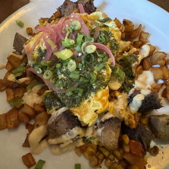 Biscuits and Bourbon - Brisket hash - New American Near Me - Henderson, Nevada