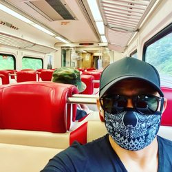 Metro-North Greenwich Train Station - Empty train and this guy sits right behind me...?! Why why why lol