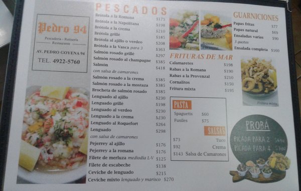 Menu photo 4 Pedro 94 Buenos Aires, C