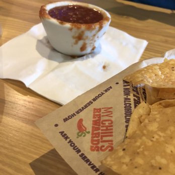 Chili's - Salsa served on the outside of the bowl - American Near Me - Mobile, Alabama
