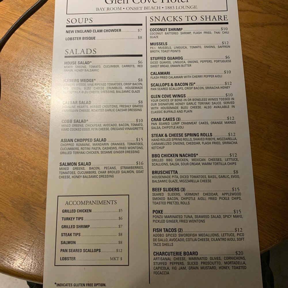 1883 Lounge - Menu - American Near Me - Onset, Massachusetts