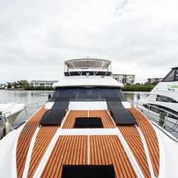 Gulfside Adventures - Front of yacht with lounge chair seating.