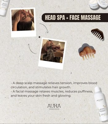 Head Spa + Facial Massage - - A deep scalp massage relieves tension, improves blood circulation, and stimulates hair growth.
- A facial massage relaxes muscles, reduces puffiness, and leaves your skin fresh and glowing. Head Spa + Facial Massage - - A deep scalp massage relieves tension, improves blood circulation, and stimulates hair growth.
- A facial massage relaxes muscles, reduces puffiness, and leaves your skin fresh and glowing.