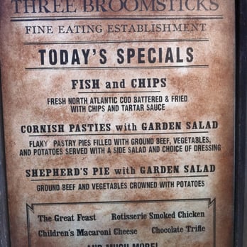 Three Broomsticks - Today's Specials - British Near Me - Orlando, Florida