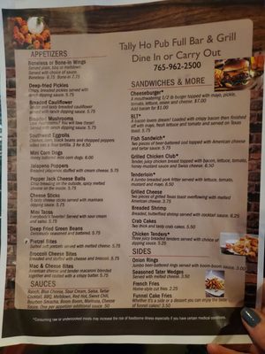 Menu photo 1 Tally Ho Pub Richmond, IN Menu photo 1 Tally Ho Pub Richmond, IN