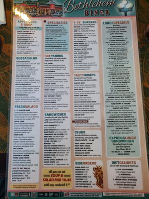 Menu photo 4 Bethlehem Diner Allentown, PA