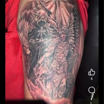 Free Hand Body Art - St Michael Tattoo - Tattoo Near Me - Brownsburg, Indiana Free Hand Body Art - St Michael Tattoo - Tattoo Near Me - Brownsburg, Indiana