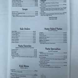 Ere's Italian Restaurant and Pizzeria - Menu