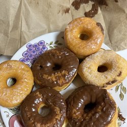 Mom's Donuts & Ice Cream - Donuts are good but I would recommend to put donuts inside the box instead of paper bag especially chocolate donuts.
