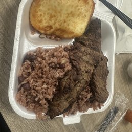 Carne asada and gallo pinto