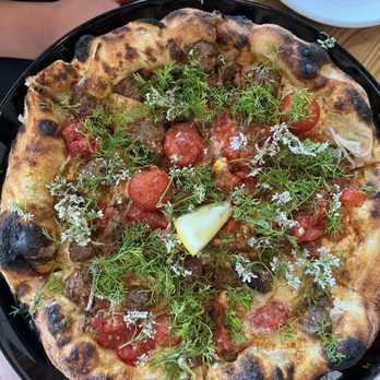 Sei Pizza Bar - a garden of tomato and greens and lamb - Pizza Near Me - Los Angeles, California
