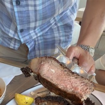 Be.Steak.A - Slice of the 60 oz Tomahawk we ordered. Supposed to be Medium-Rare...but this was definitely over. More like Medium-Well. - Bars Near Me - Campbell, California Be.Steak.A - Slice of the 60 oz Tomahawk we ordered. Supposed to be Medium-Rare...but this was definitely over. More like Medium-Well. - Bars Near Me - Campbell, California