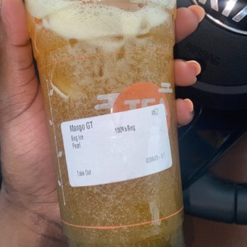 Tea Top - Mango Green Tea with Pearls - Bubble Tea Near Me - Katy, Texas