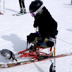 Adaptive Sports Association - Double amputee mono skier