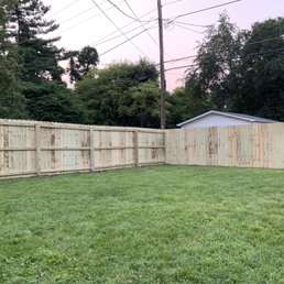 One side of the fence installed One side of the fence installed
