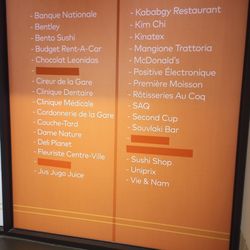 Halles de La Gare - List of businesses