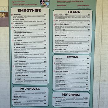 Leahi Health Kaimuki - Large menu on the wall - Juice Bars & Smoothies Near Me - Honolulu, Hawaii Leahi Health Kaimuki - Large menu on the wall - Juice Bars & Smoothies Near Me - Honolulu, Hawaii